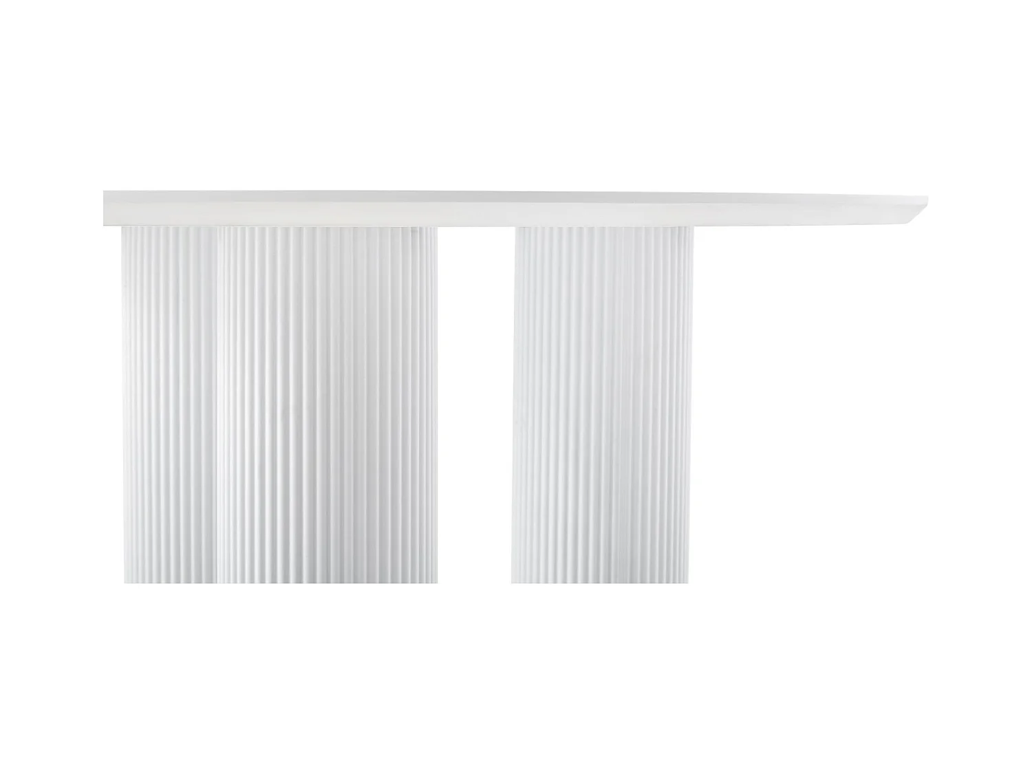 Table à manger ronde – Blanc – pieds colonnes cannelés – 100 cm – FASCONS