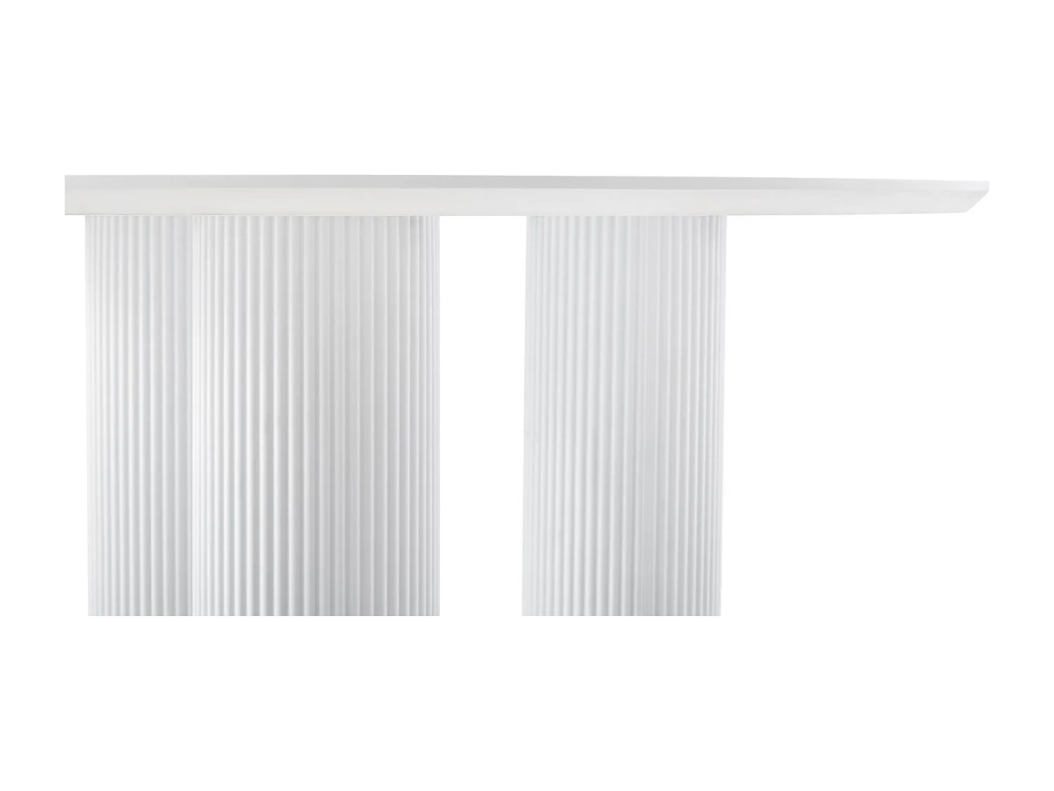 Table à manger ronde – Blanc – pieds colonnes cannelés – 100 cm – FASCONS