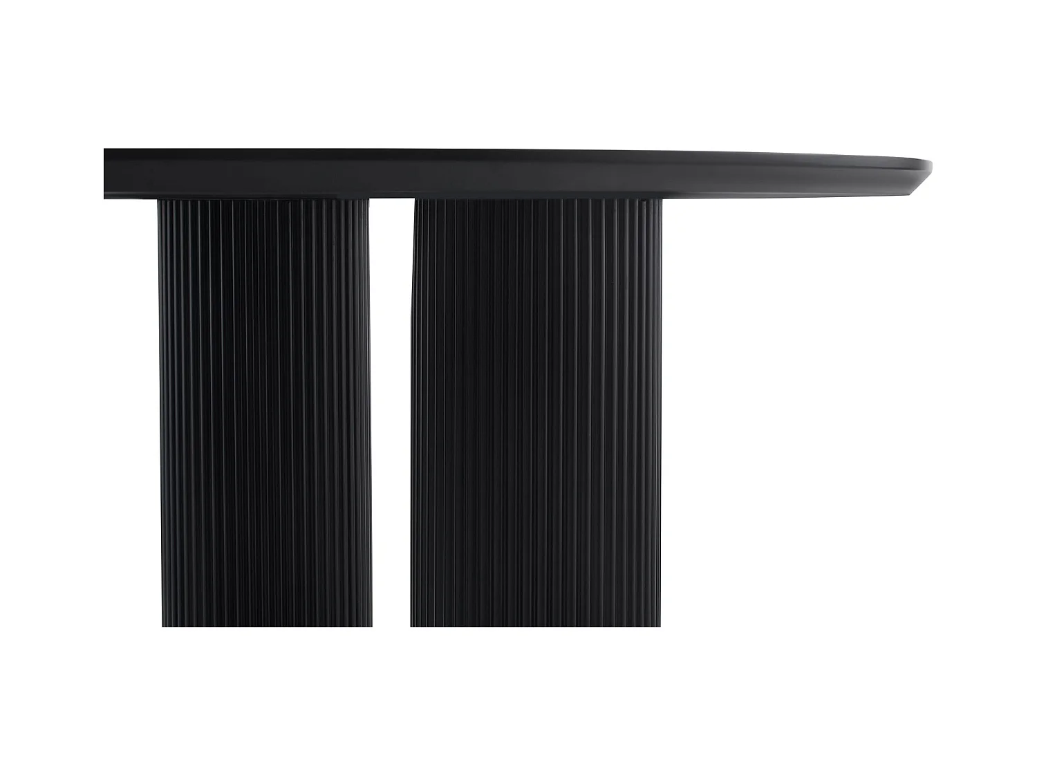Table à manger ronde – Noir – pieds colonnes cannelés – 100 cm – FASCONS