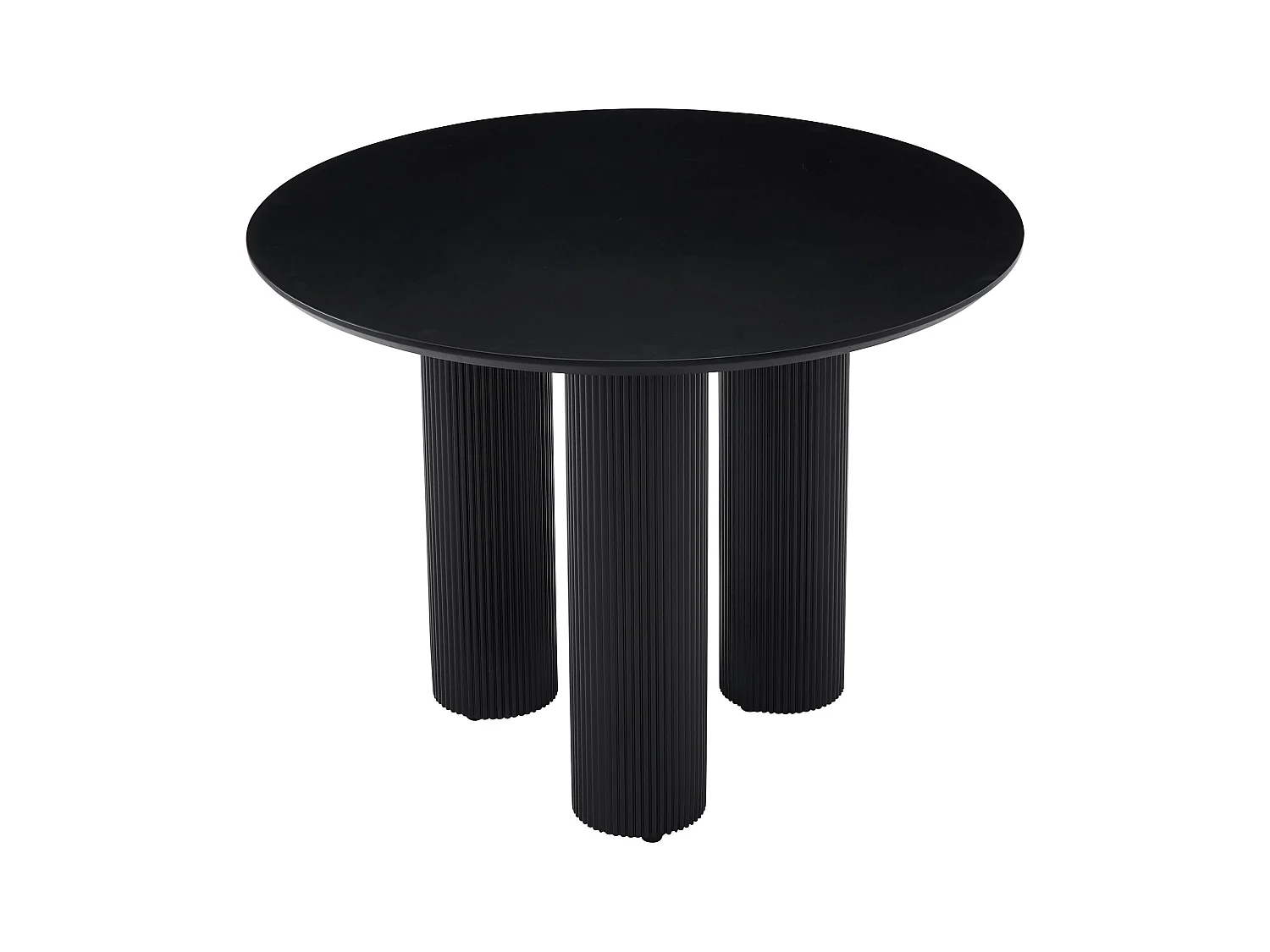 Esstisch rund – Schwarz – geriffelte Säulenbeine – 100 cm – FASCONS