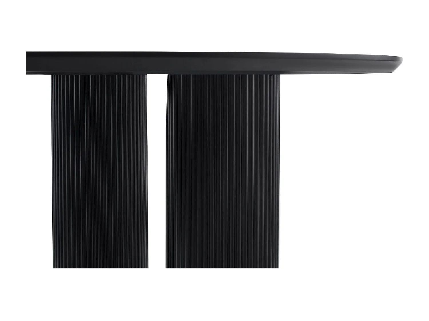 Table à manger ronde – Noir – pieds colonnes cannelés – 100 cm – FASCONS