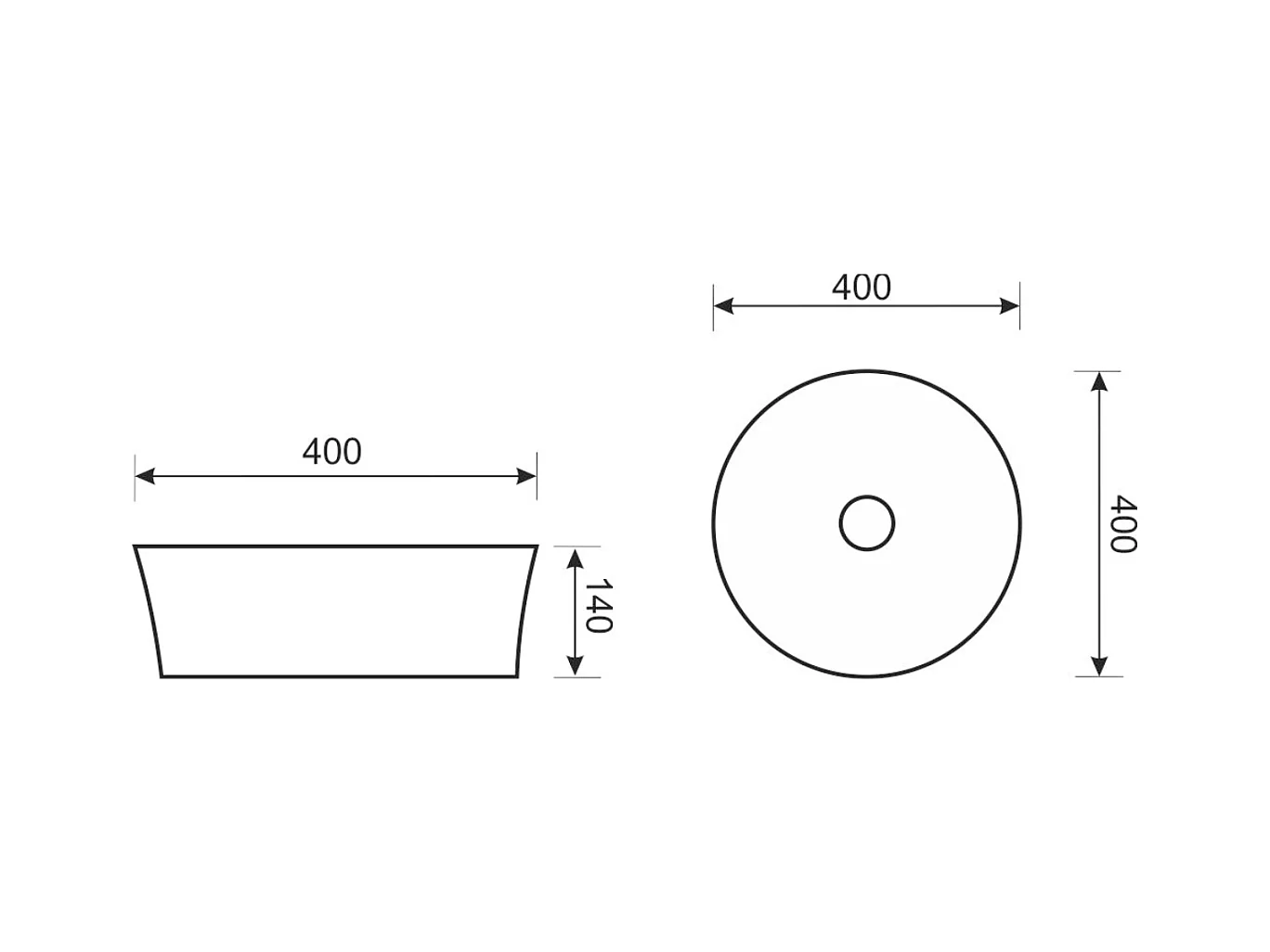 Vasque à poser ronde en céramique ARIA Ø40 cm