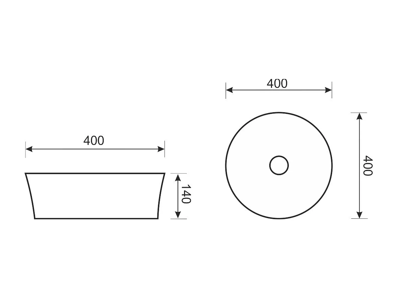 Vasque à poser ronde en céramique ARIA Ø40 cm