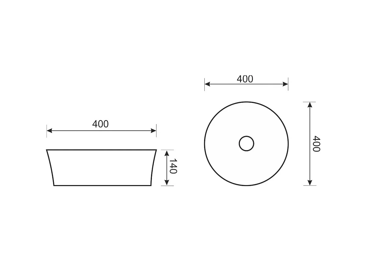 Vasque à poser ronde en céramique ARIA Ø40 cm