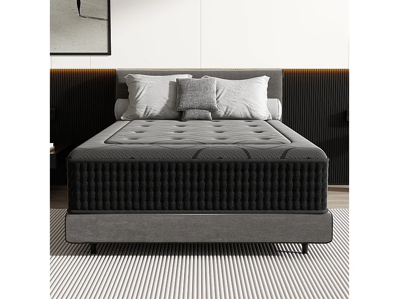 Matelas Ressorts 90x200 cm de Forme en Mousse et Ressorts, 30 cm Épaisseur