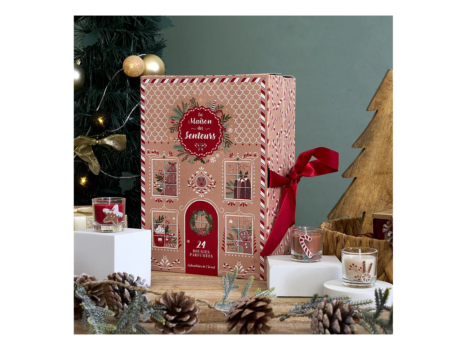 Calendrier de l'avent 24 bougies parfumées collection MAGIC marron