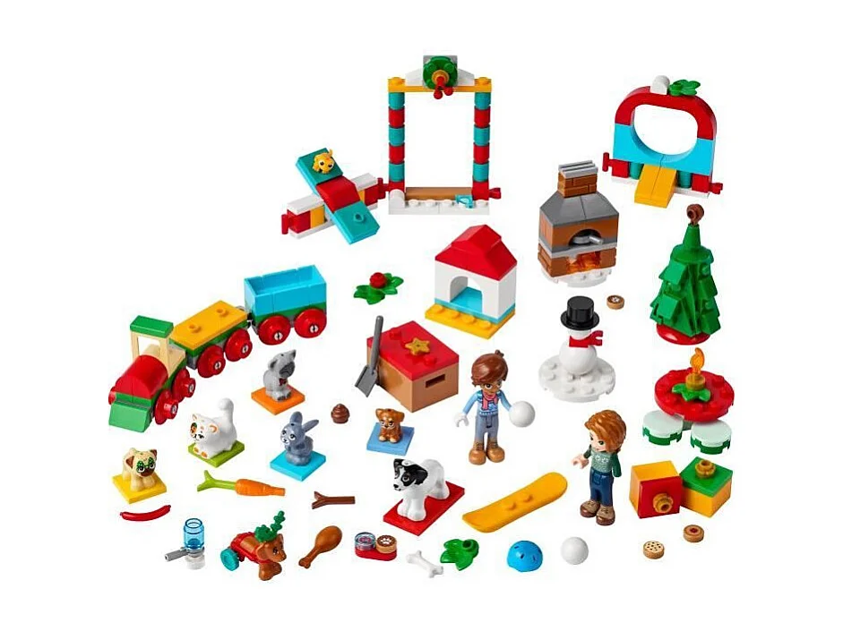 LEGO Friends 41758 Le Calendrier de l'Avent 2023, avec 24 Cadeaux dont 8 Figurines d'Animaux, 2 Mini-Poupées, Cadeau Noël