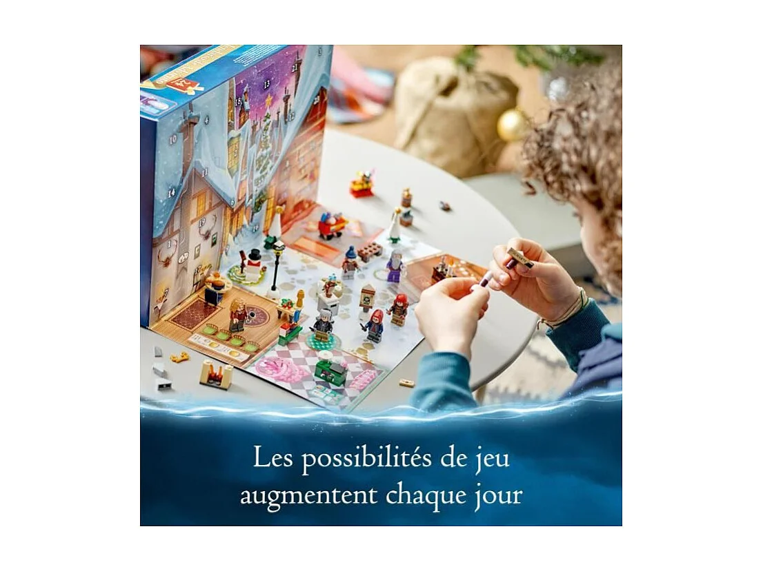 Calendrier de l'Avent LEGO Harry Potter 2023 avec 24 Cadeaux et 6 Minifigurines du Village de Pré-au-Lard