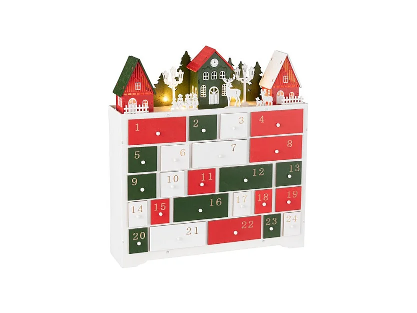 Calendario de adviento de madera multicolor 38*10.5*41 cm
