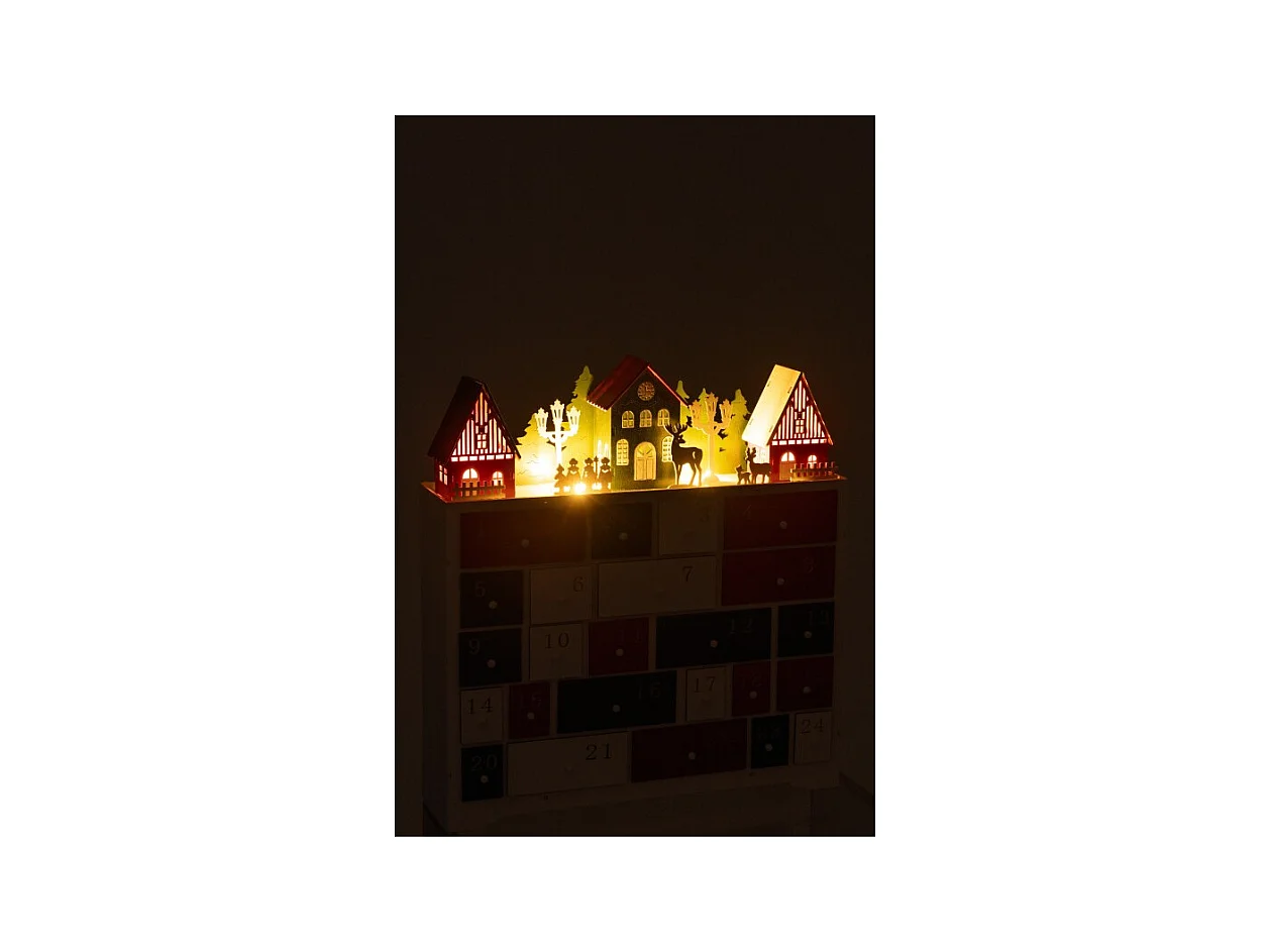 Calendario de adviento de madera multicolor 38*10.5*41 cm