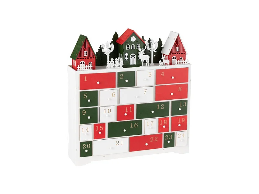 Calendario de adviento de madera multicolor 38*10.5*41 cm