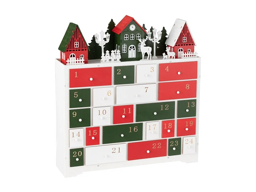 Calendrier de l'Avent à LED "Hiver" 41cm Multicolore