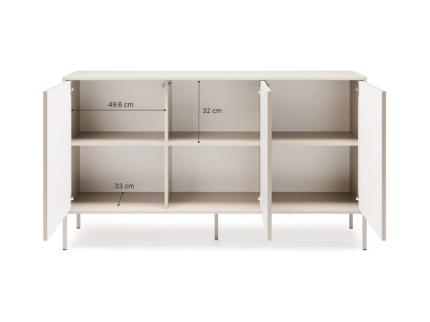 Commode NOTO 154 au design moderne avec façades rainurées