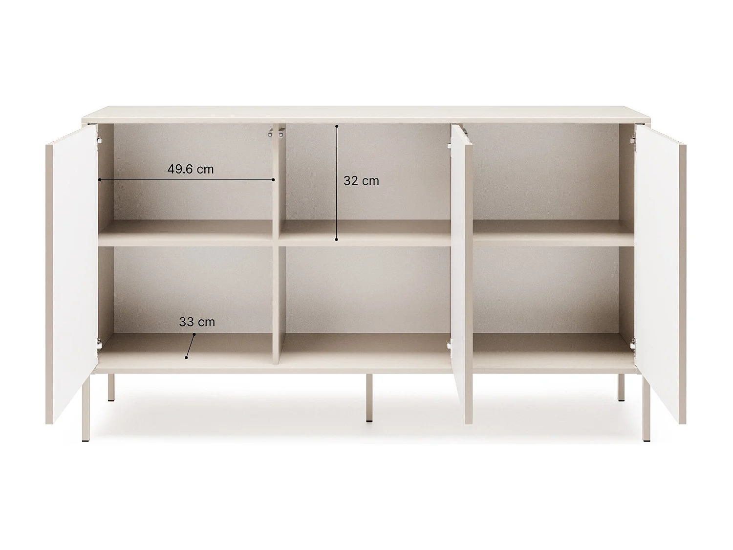 Commode NOTO 154 au design moderne avec façades rainurées