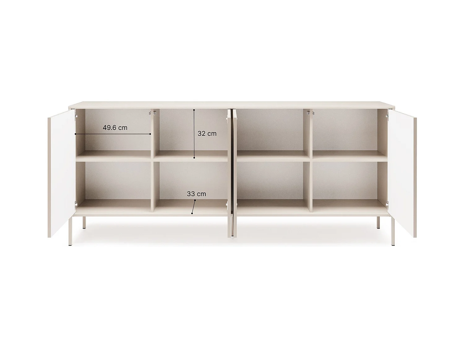 Commode NOTO 200 cm avec 4 portes Push-to-Open