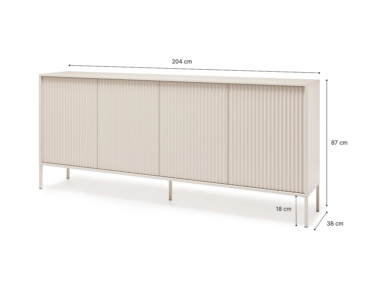 Commode NOTO 200 cm avec 4 portes Push-to-Open