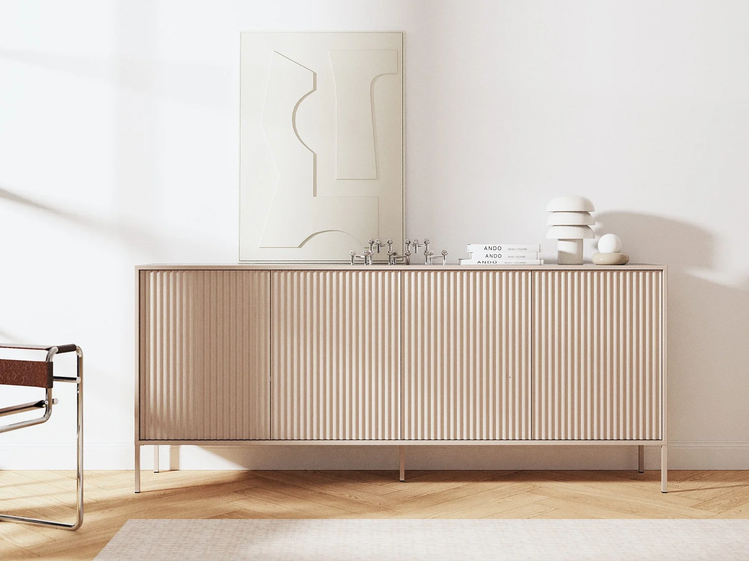 Commode NOTO 200 cm avec 4 portes Push-to-Open