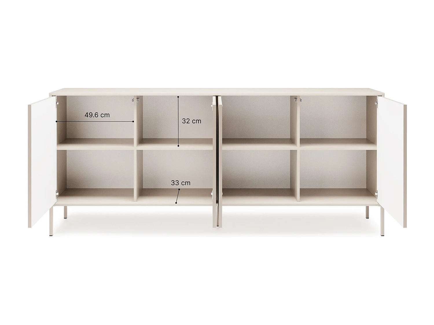 Commode NOTO 200 cm avec 4 portes Push-to-Open