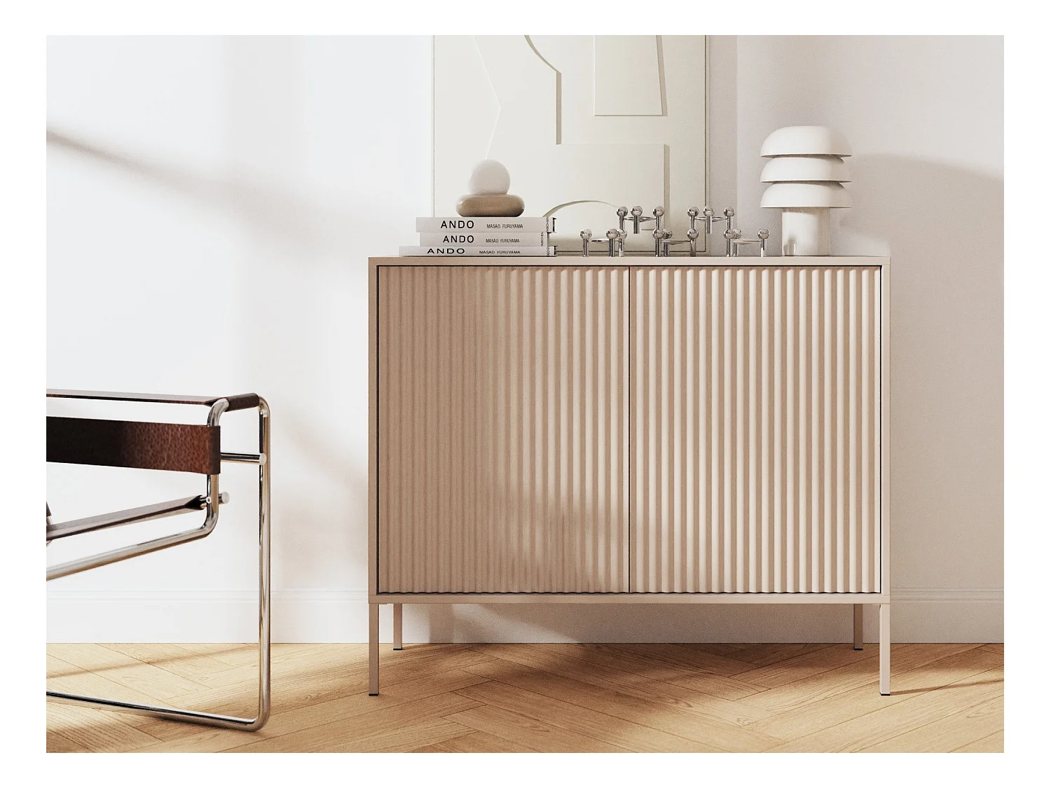 Commode NOTO 104 cm – design moderne avec 2 portes et système Push-to-Open pratique