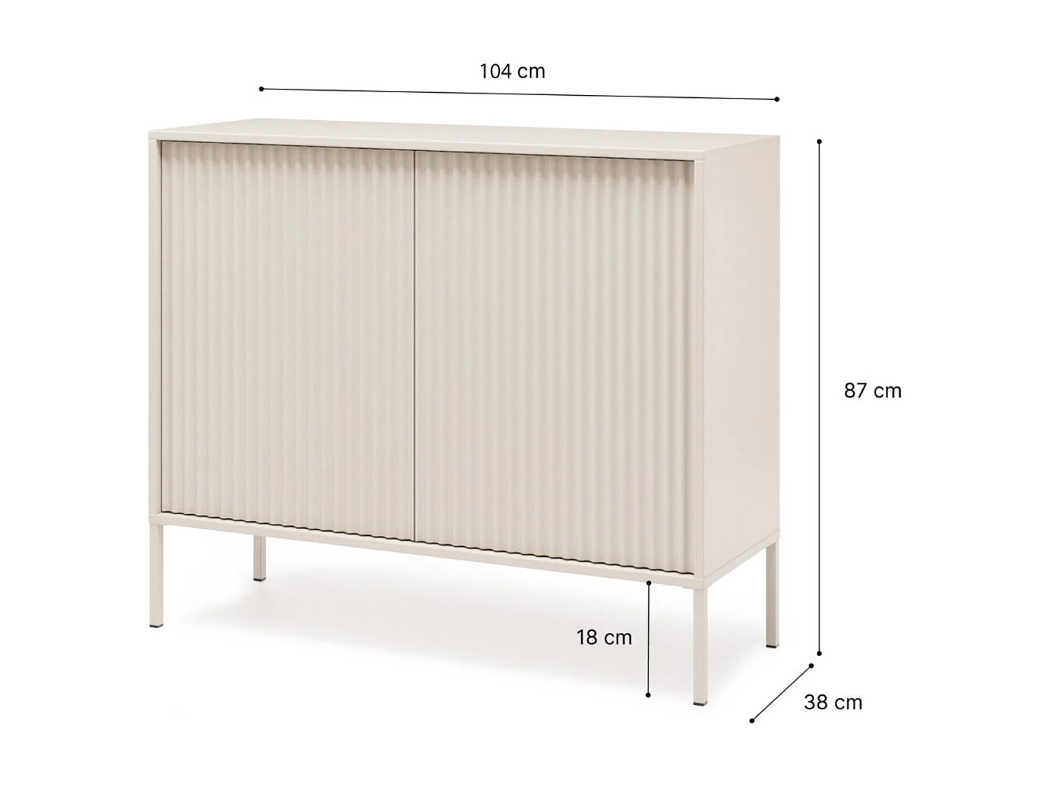 Commode NOTO 104 cm – design moderne avec 2 portes et système Push-to-Open pratique