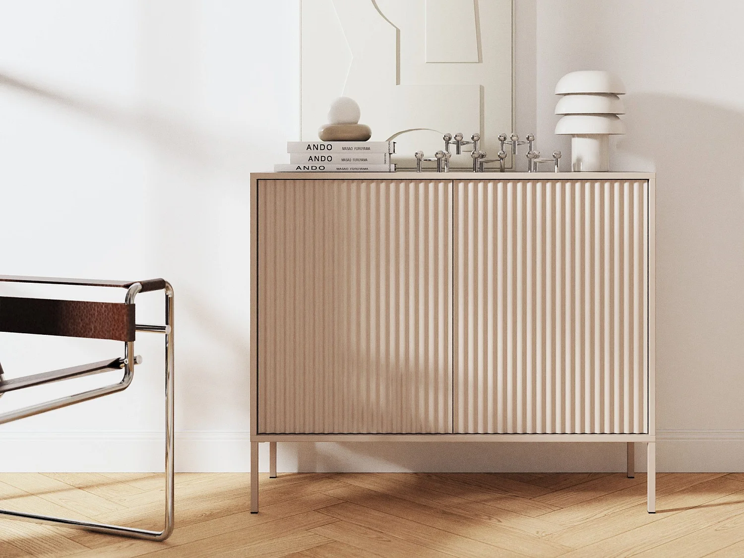 Commode NOTO 104 cm – design moderne avec 2 portes et système Push-to-Open pratique