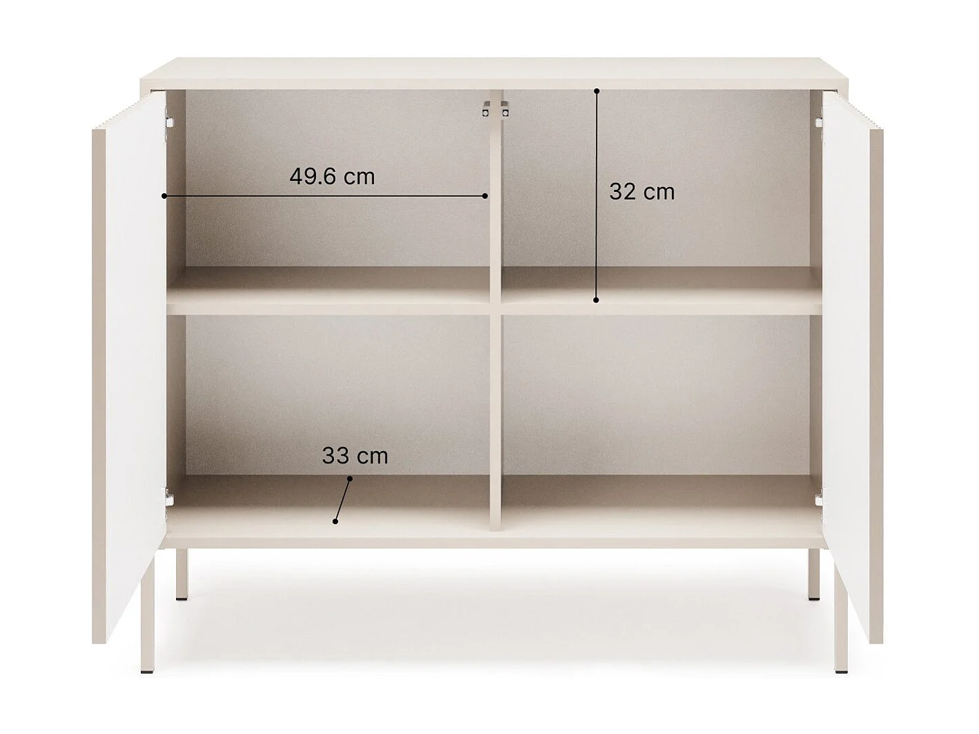 Commode NOTO 104 cm – design moderne avec 2 portes et système Push-to-Open pratique