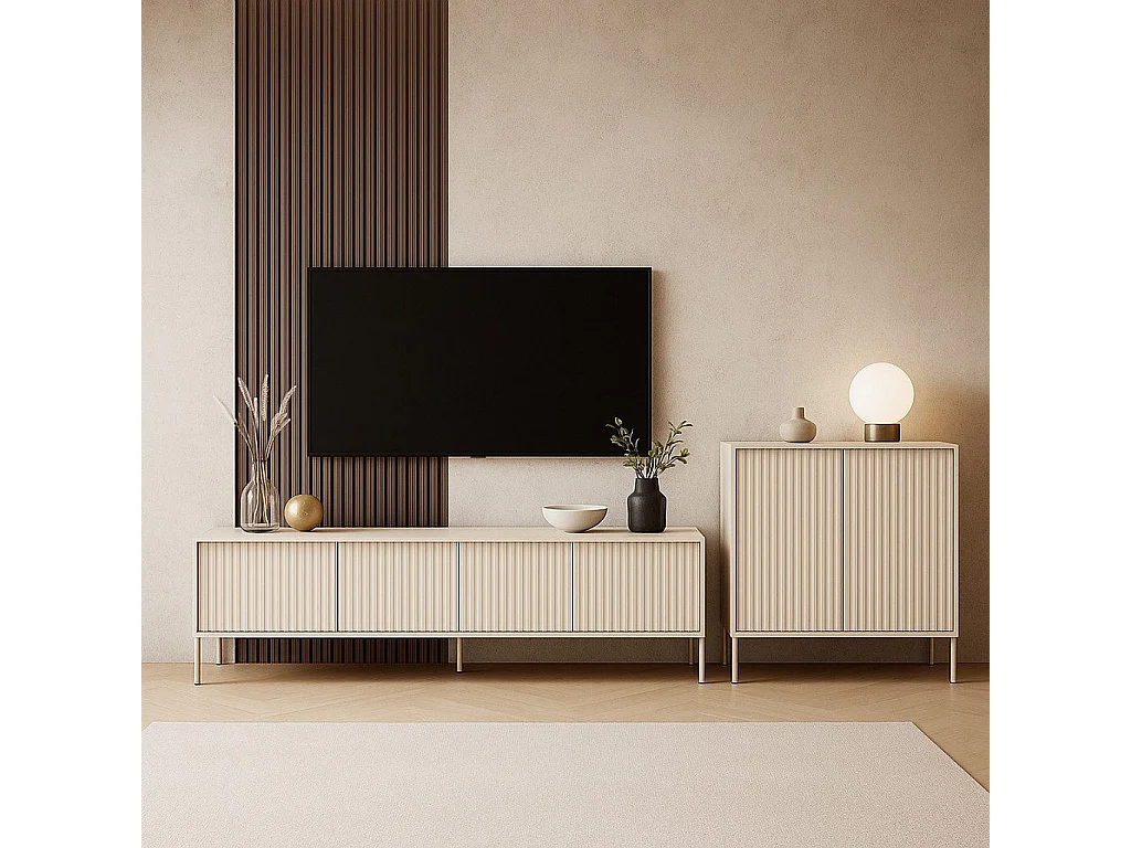 Commode NOTO 104 cm – design moderne avec 2 portes et système Push-to-Open pratique