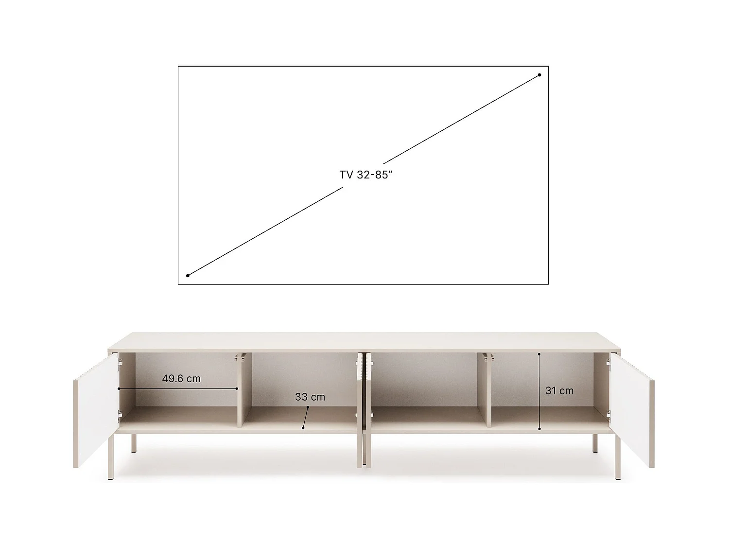 Meuble TV NOTO 200 – Rangement moderne pour le salon