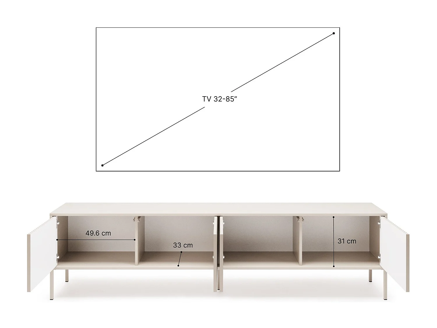 Meuble TV NOTO 200 – Rangement moderne pour le salon
