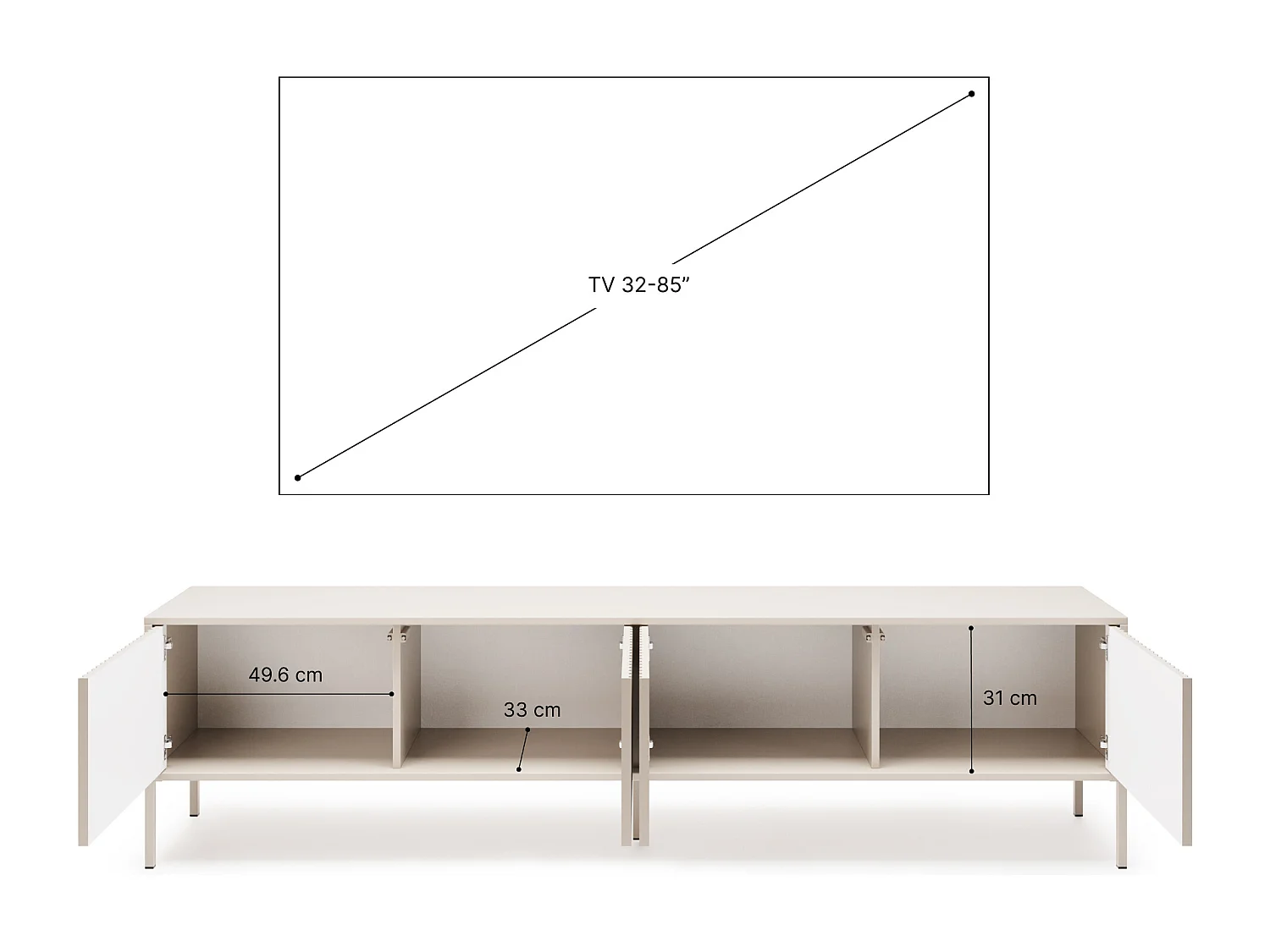 Meuble TV NOTO 200 – Rangement moderne pour le salon