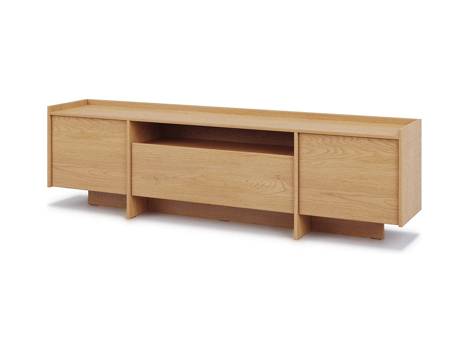 Meuble TV JUNI avec 3 portes et étagère ouverte