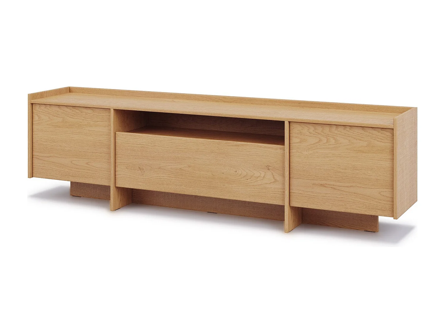 Meuble TV JUNI avec 3 portes et étagère ouverte