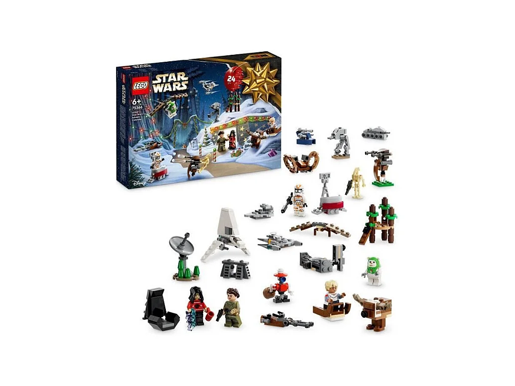 LEGO Star Wars 75366 Le Calendrier de l'Avent 2023, avec 24 Cadeaux de Nöel dont 9 Personnages, 10 Jouets de Véhicules