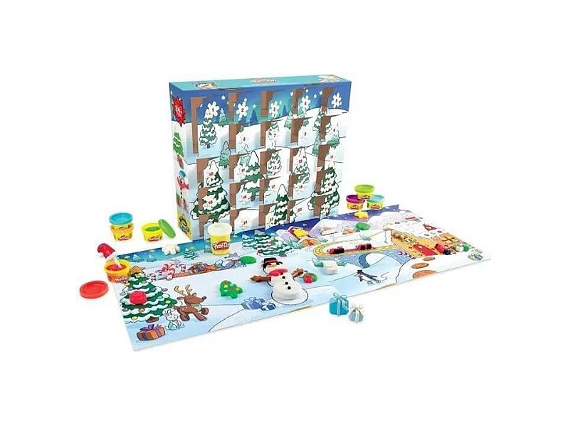 PLAY-DOH Adventskalender - 24 Überraschungen - 24 Töpfe Knete - Aktivitätsmatte für Kinder ab 3 Jahren