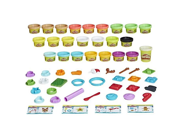 PLAY-DOH Adventskalender - 24 Überraschungen - 24 Töpfe Knete - Aktivitätsmatte für Kinder ab 3 Jahren