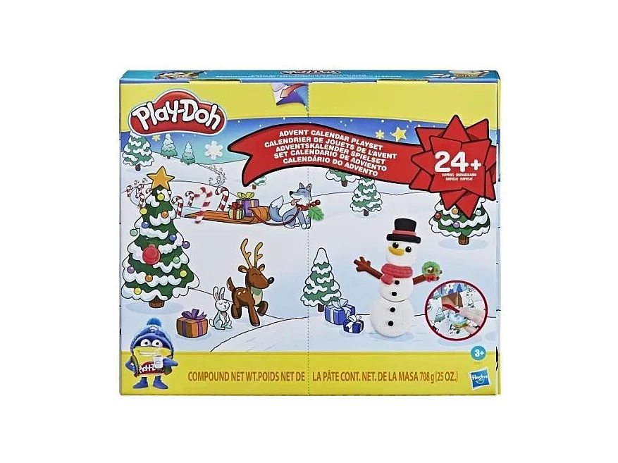 PLAY-DOH Adventskalender - 24 Überraschungen - 24 Töpfe Knete - Aktivitätsmatte für Kinder ab 3 Jahren