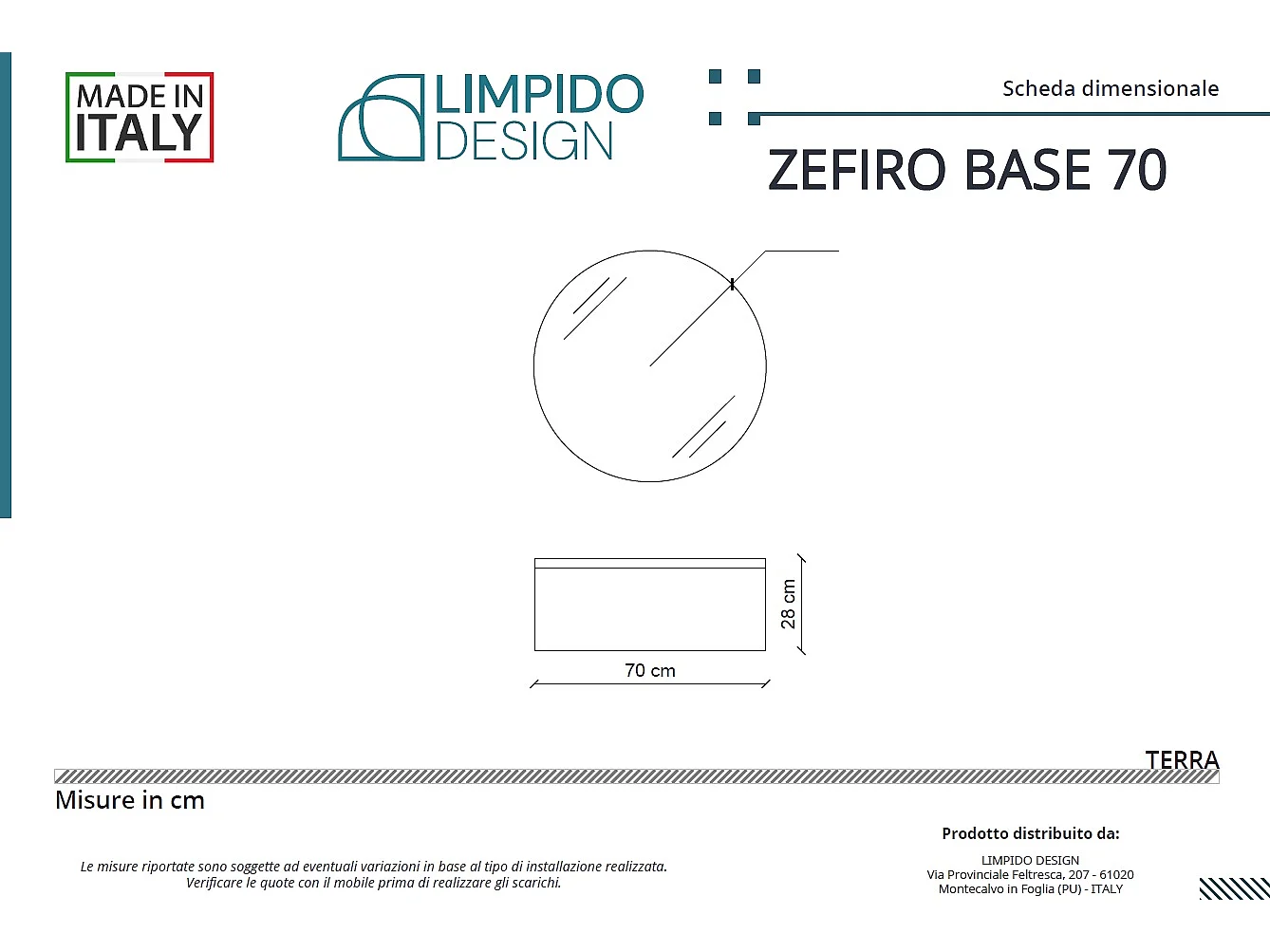 Mobile bagno sottolavabo con lavabo ad incasso L 70 x H 28 x P 46 specchio illuminato e porta asciugamano bianco luce