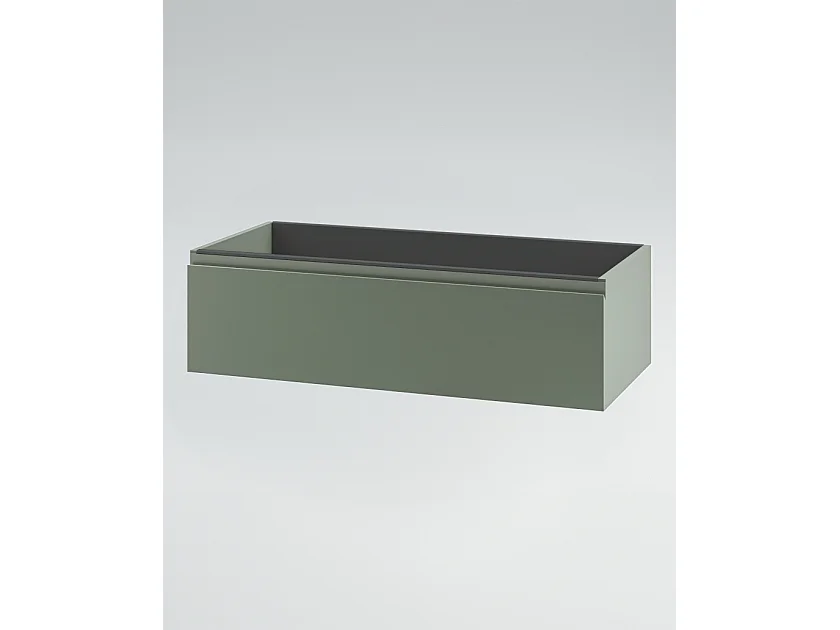 Mobile bagno sottolavabo con lavabo ad incasso L 70 x H 28 x P 46 specchio illuminato e porta asciugamano verde salvia