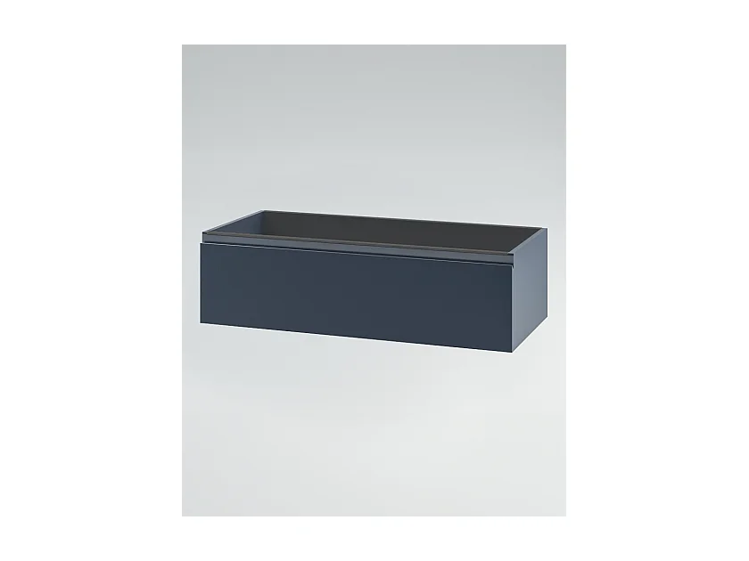 Mobile bagno sottolavabo con lavabo ad incasso L 70 x H 28 x P 46 specchio illuminato e porta asciugamano blu oceano