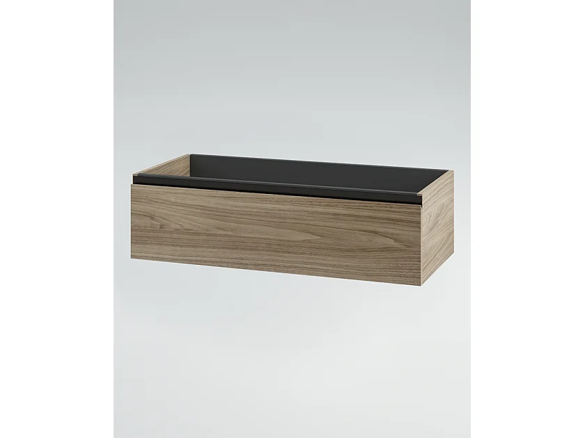 Mobile bagno sottolavabo con lavabo ad incasso L 70 x H 28 x P 46 specchio illuminato e porta asciugamano poro noce