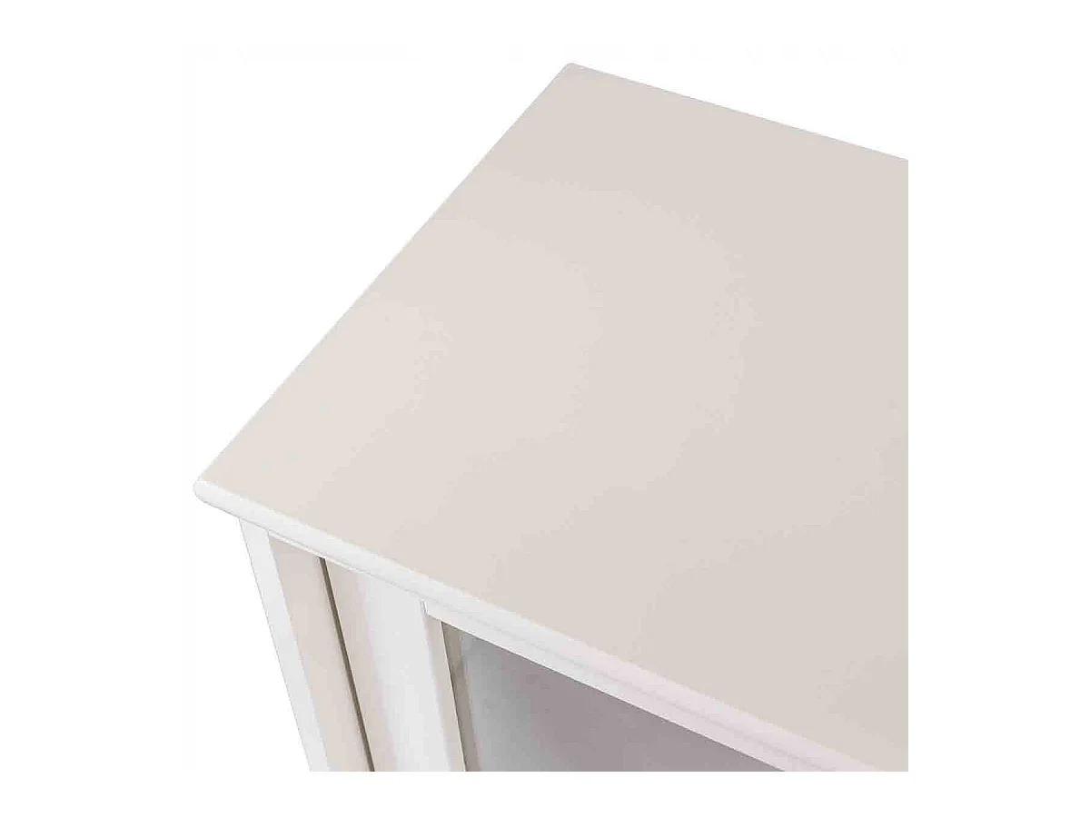 Buffet de Cuisine Armoire  Basse de Salle à Manger 2 Etagères 2 Portes Transparentes en MDF, 106,5x33x62,5cm, Beige