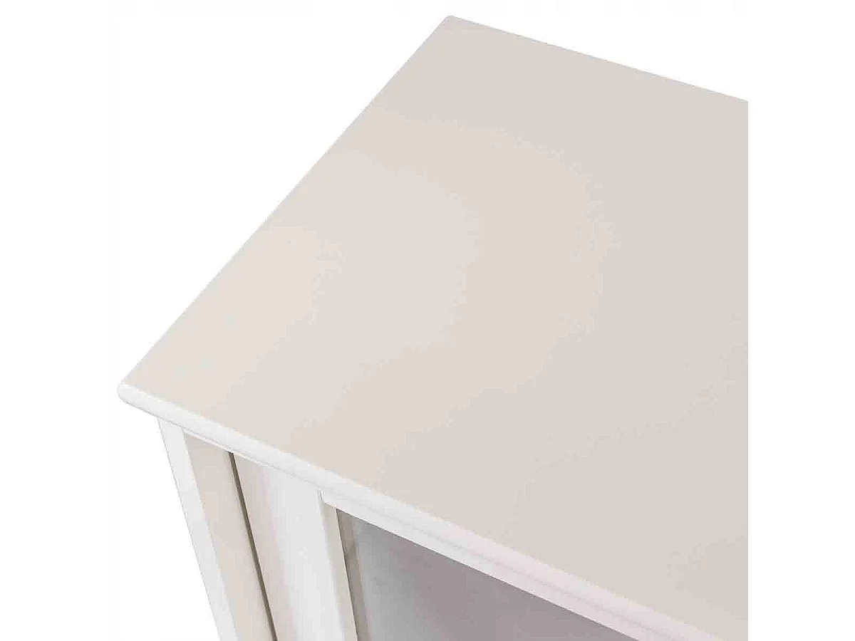 Sideboard Küchenschrank Wohnzimmerregel mit Schiebetüren Cremeweiß 106,5 x 33 x 62,5 cm