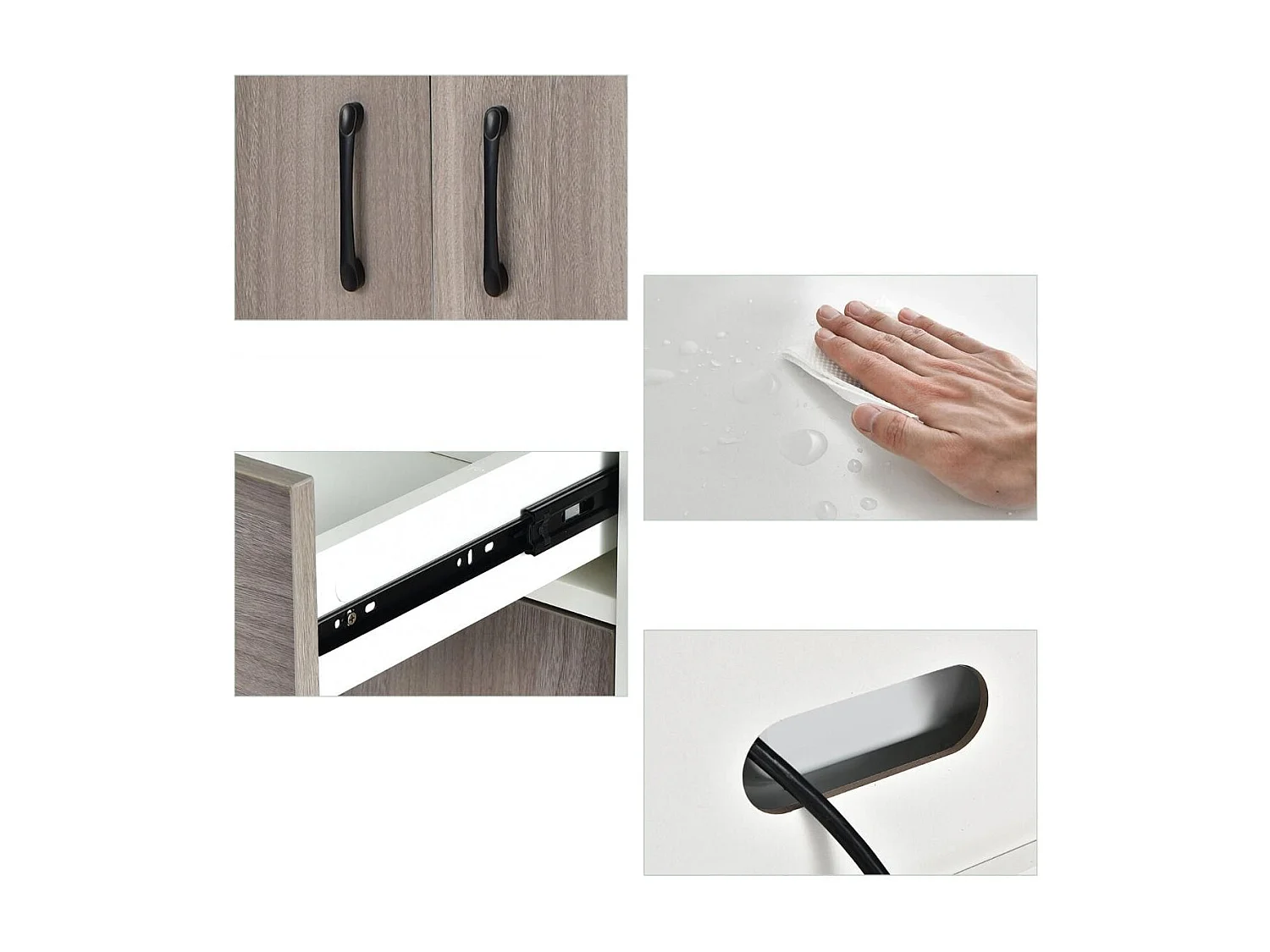 Küchenschrank Hochschrank Holz mit Schublade Verstellbare Einlegeböden 60 x 40 x 180 cm Weiß