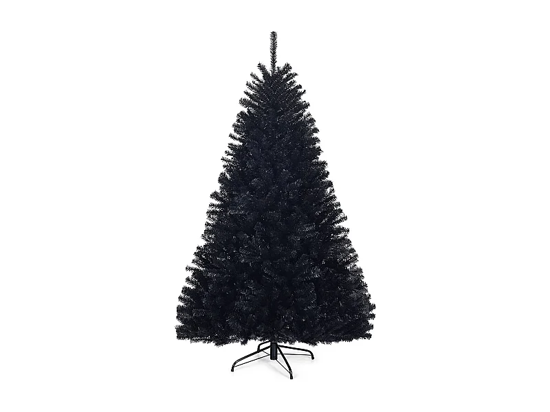 Albero di Natale 180 cm, 1036 rami, Abete artificiale non illuminato con base solida di metallo, Nero