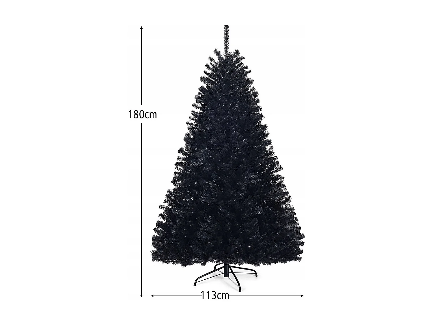 Sapin de Noël Artificiel 180cm Aiguilles en PVC avec Support en Métal Pliable 1036 Pointes de Branche