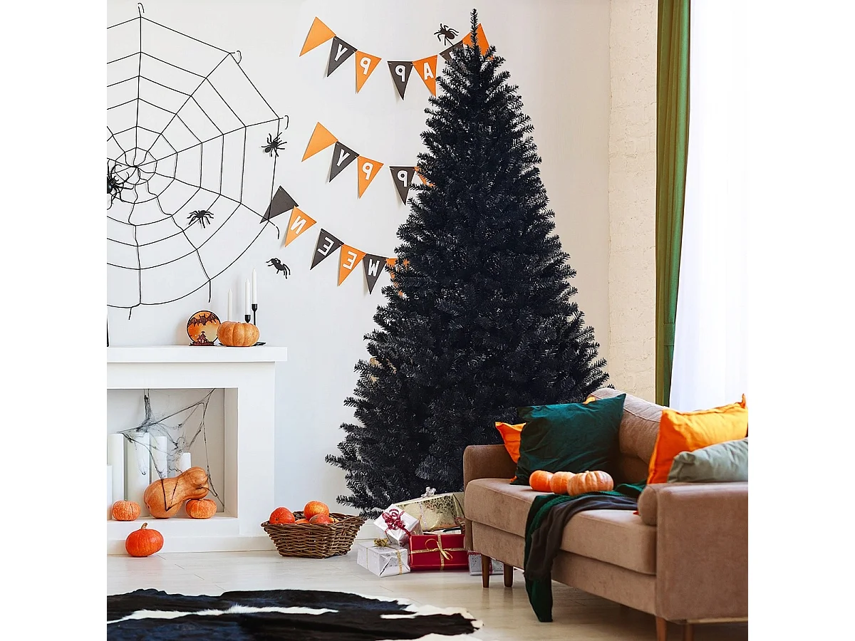 225 cm künstlicher Weihnachtsbaum Christbaum Kunstbaum weinachten Dekobaum Schwarz