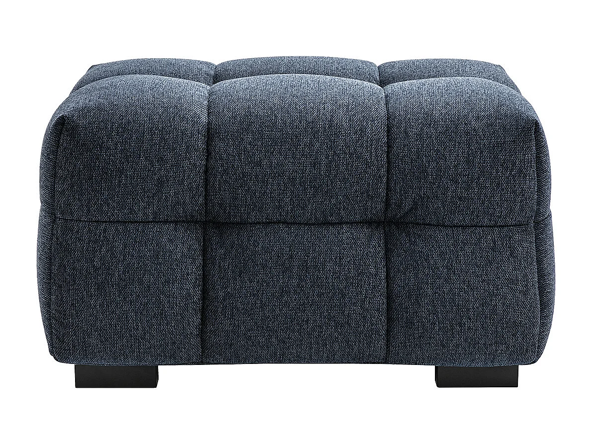 Puf reposapiés de diseño en tela de terciopelo azul oscuro CORTO