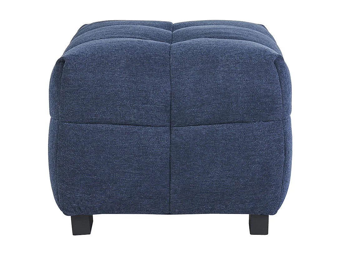 Puf reposapiés de diseño en tela de terciopelo azul oscuro CORTO