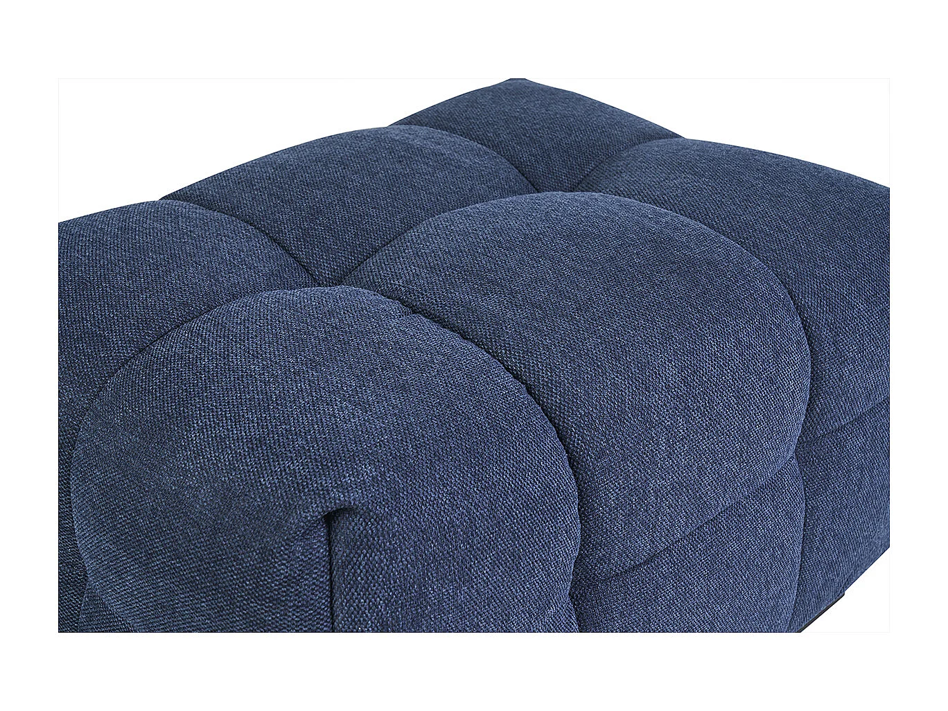 Puf reposapiés de diseño en tela de terciopelo azul oscuro CORTO