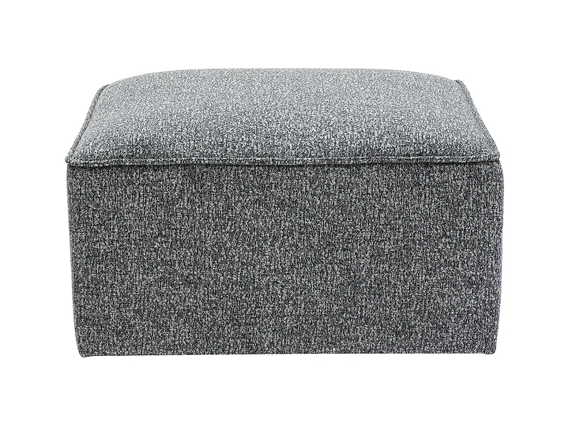 Puf reposapiés de tela gris oscuro jaspeado KERRY